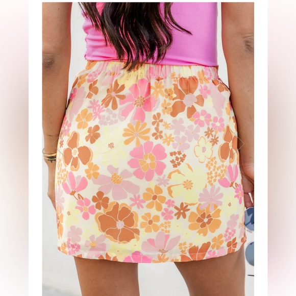 Pink Lily Don’t Miss the Moment Floral Side Tie Skirt - Picture 2 of 10